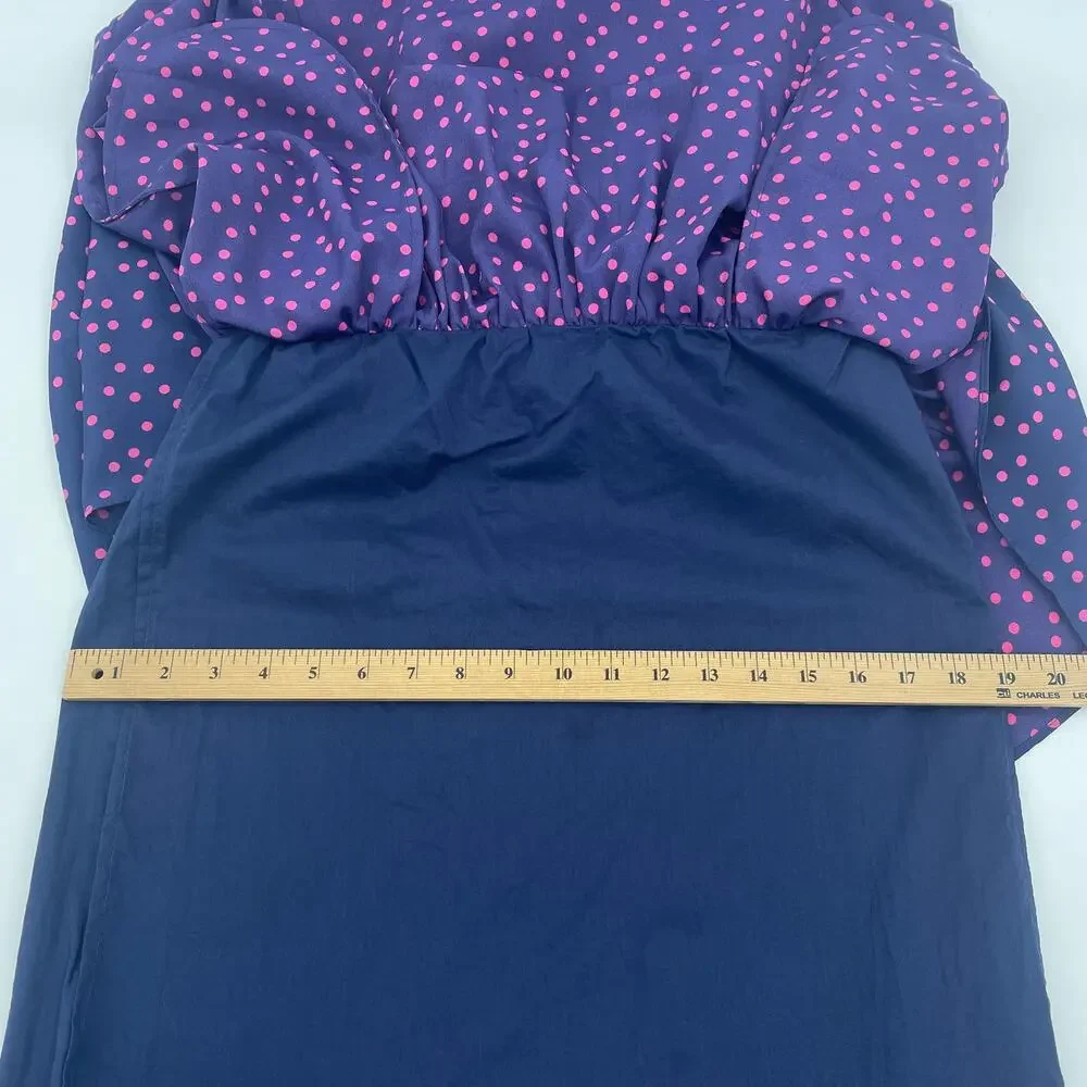 J. PETERMAN Maxi Polka Dot Skirt Womens Size 6 Lightweight Pull On Self Tie Belt - Picture 9 of 9